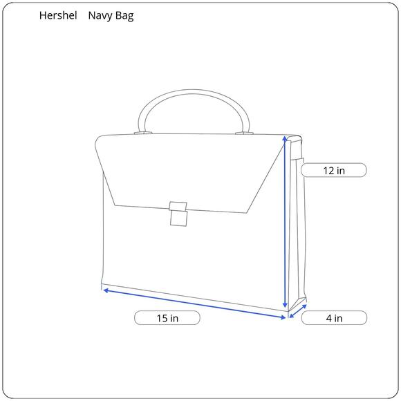 Hershel Supply Co Gibson Navy Blue Crossbody Messenger Laptop Bag - Picture 16 of 16